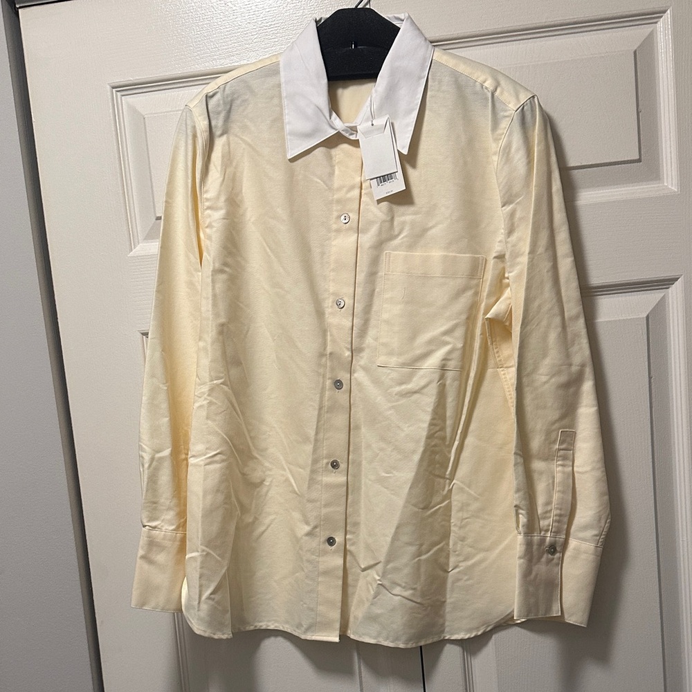Vince Cream Shirt with White Collar